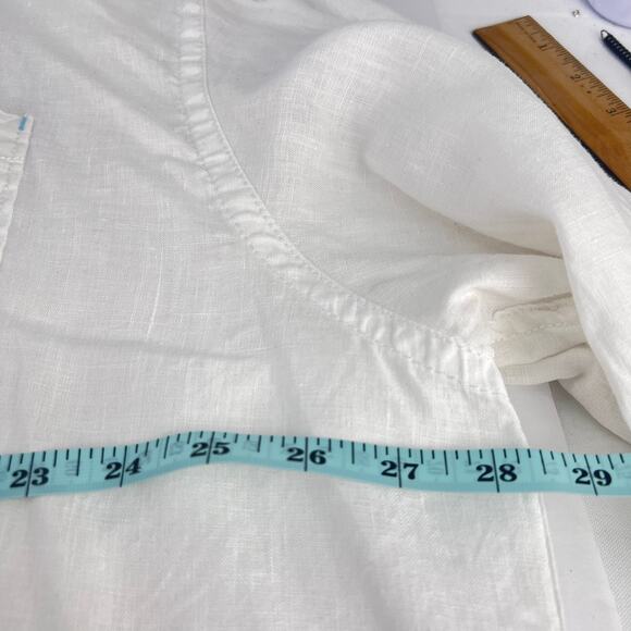 Tommy Bahama White Linen Breezer Button-Up Long Sleeve Men's Shirt Beach XXL - Picture 9 of 10